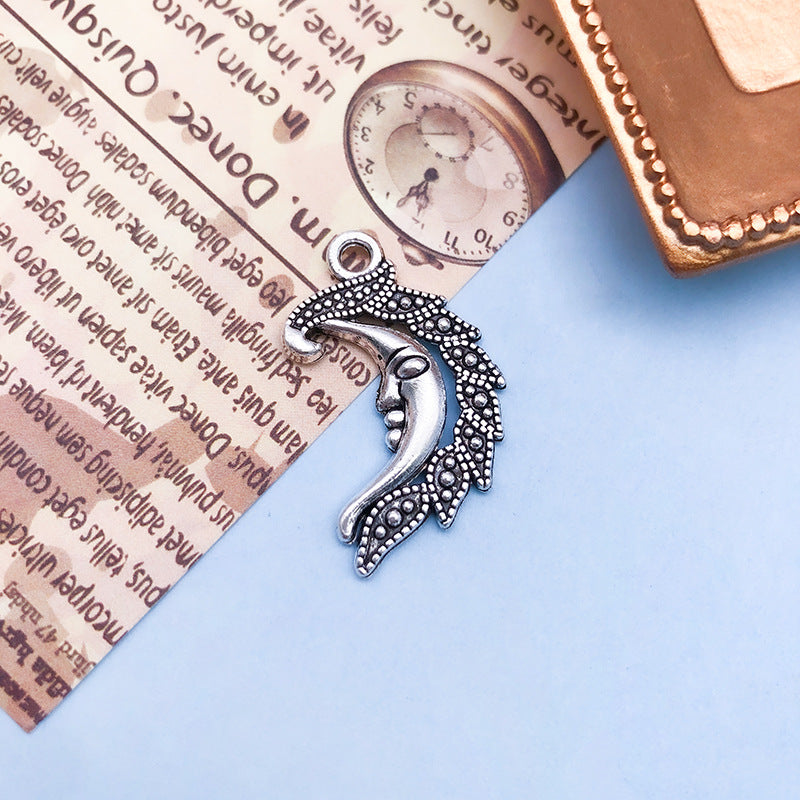 Wholesale Retro Alloy Star Moon Hollow Handmade Necklace Bracelet Pendant