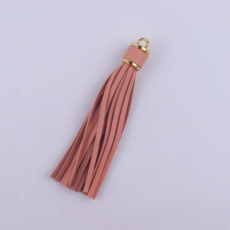 Wholesale Leather Tassel Edging Long Pendant Gold Hanging Clock Keychain Accessories
