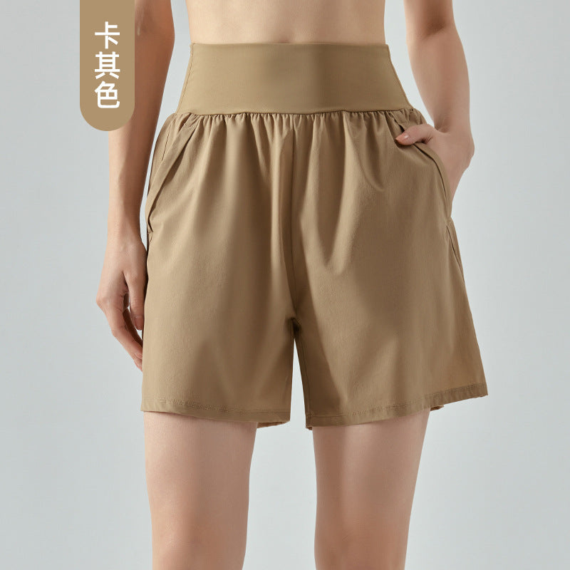 Wholesale High-waisted Belly Tucked Double Pocket Casual Breathable Athletic Shorts