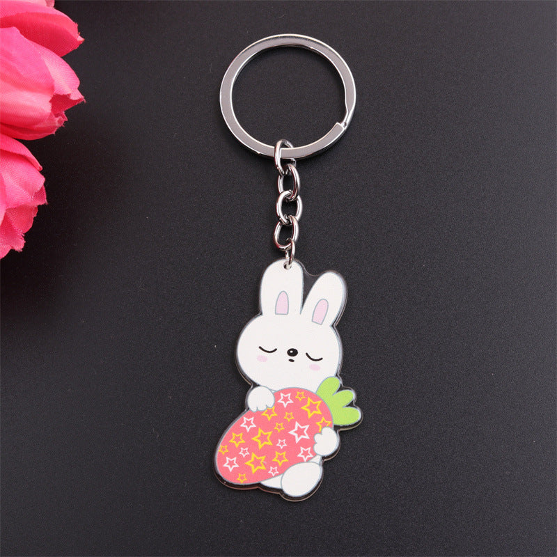 Wholesale Easter Rabbit Ear Easter Egg Metal Keychain
