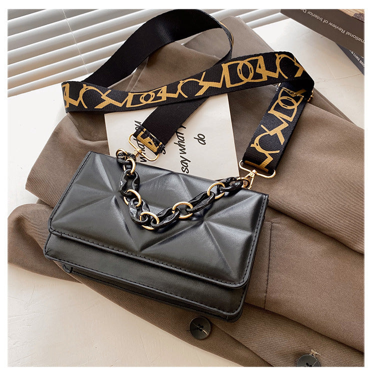 Wholesale PU Broadband Crossbody Shoulder Small Square Bag