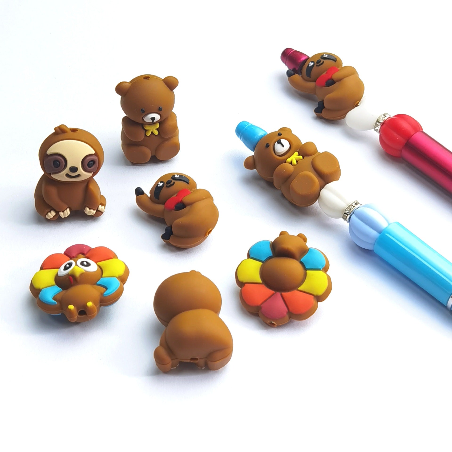 Wholesale 10pcs Cute Cartoon Animal Beads Focal Beads