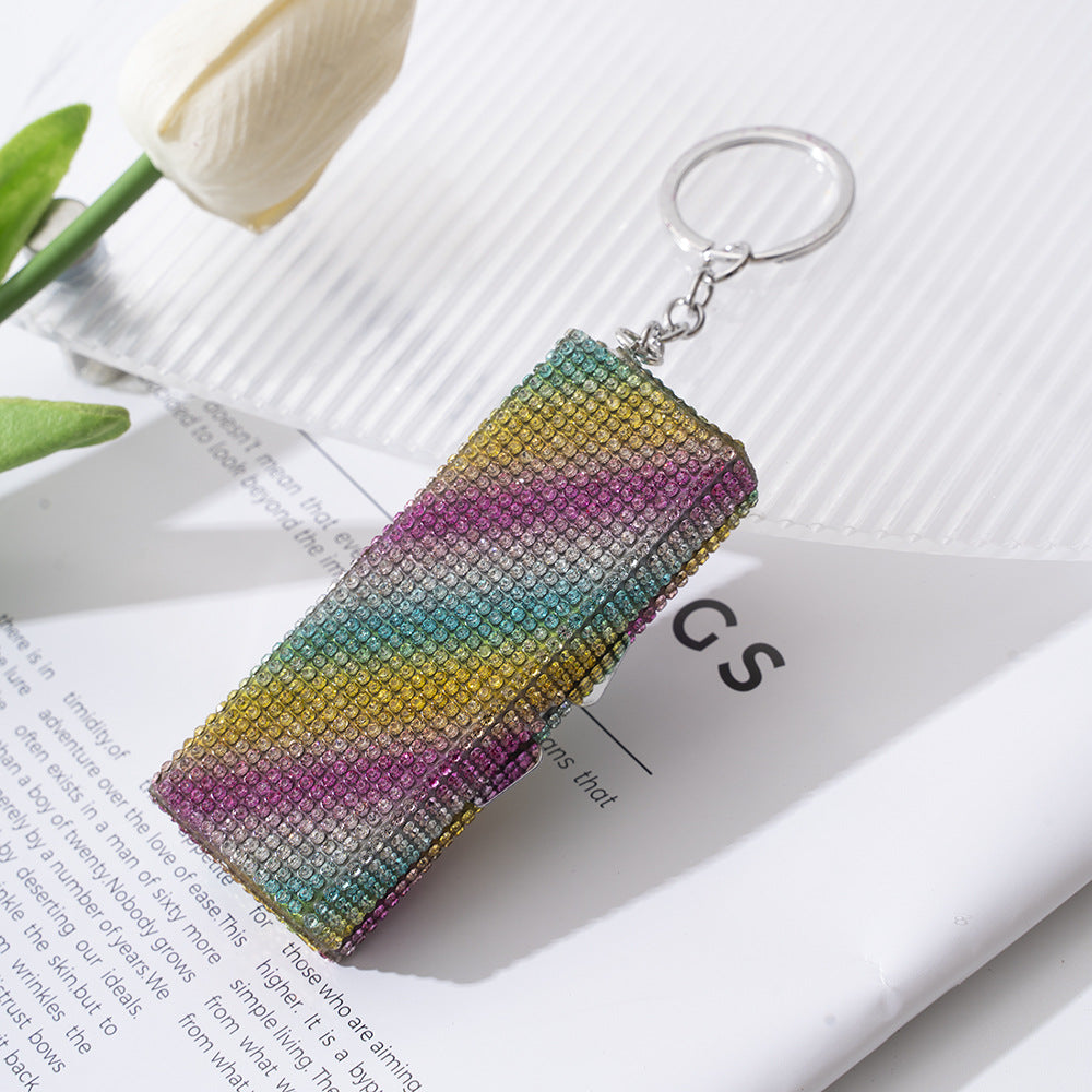 Wholesale Diamond Small Medicine Box Aluminum Alloy Storage Box Keychain