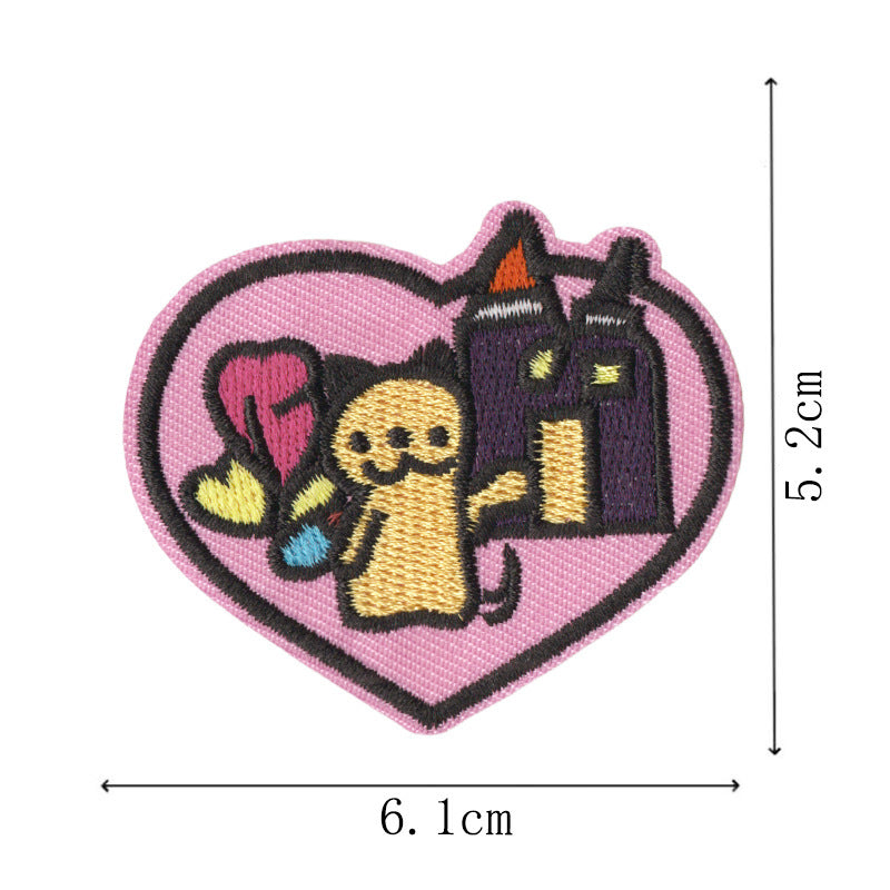 Wholesale Embroidered Round Cartoon Animal Patches Heat Activated Adhesive Set Of 9 For ets Bags DIY Repair And Resale