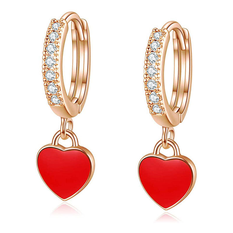 Wholesale Love  Red  Heart Valentine' s Day  Earrings Love Letters