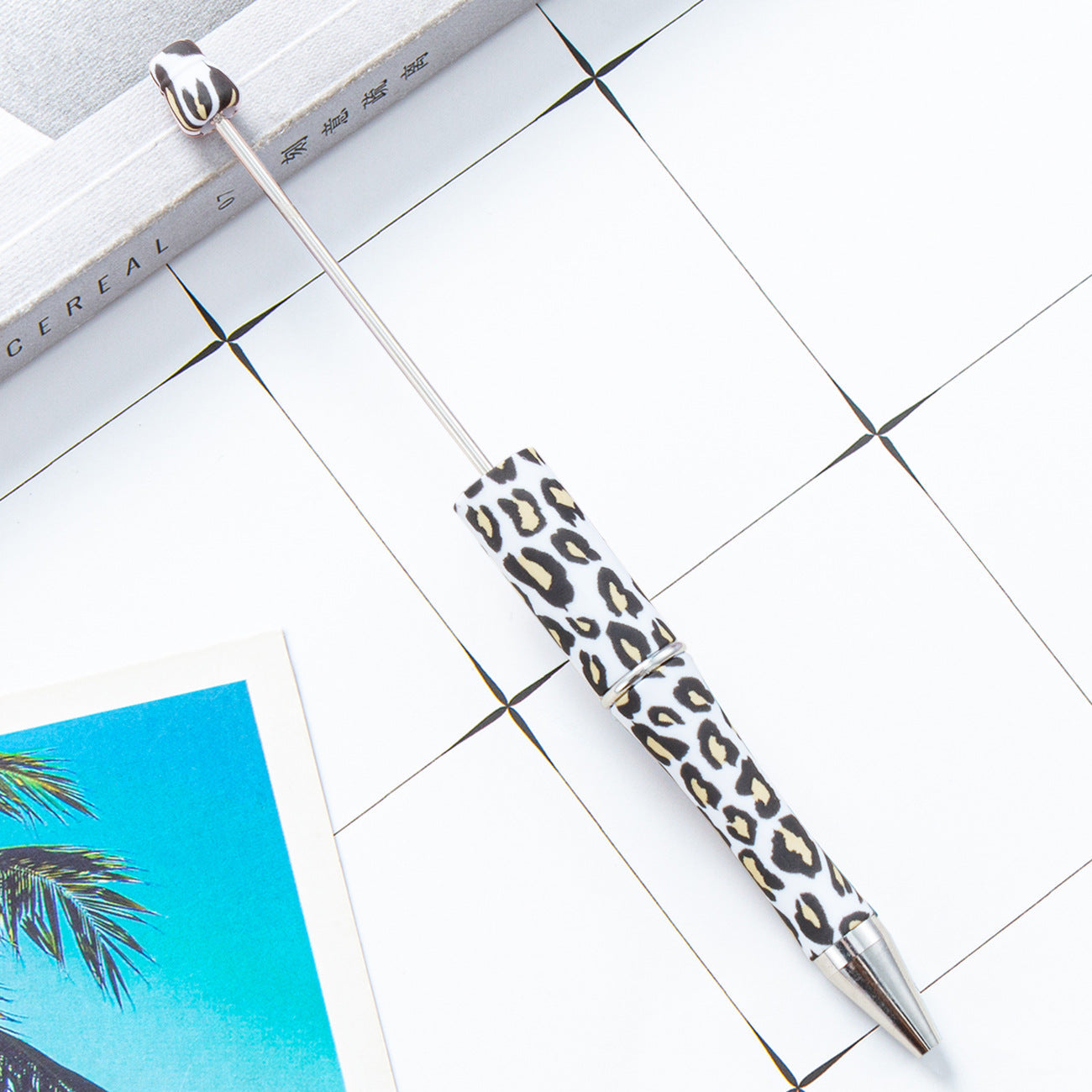 Wholesale 1000pcs Beadable Pens Cow Print Leopard Print Christmas Plastic Pen DIY for Beaded