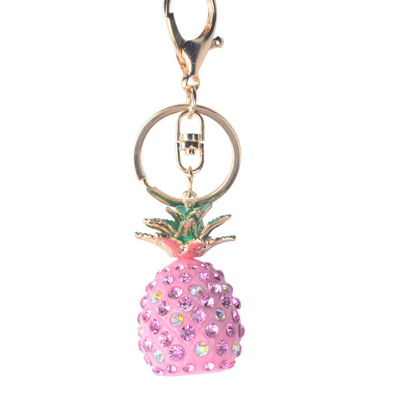 Wholesale Resin Pineapple Diamond studded Keychain