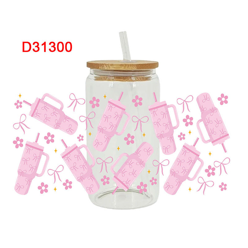Wholesale Pink Cake Drink Series  16oz Cup UV DTF Wraps