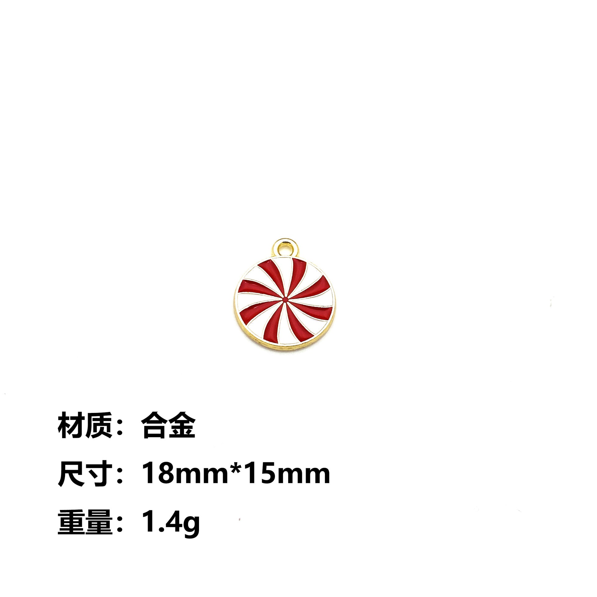 Wholesale 10pcs Christmas Candy Cane Lollipop Pendant Alloy Oil Drip Diy Pendant