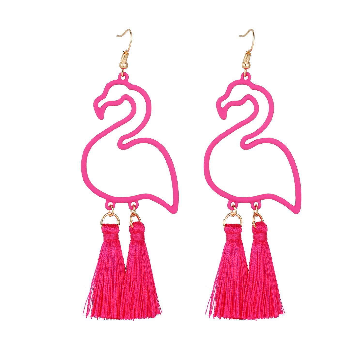 Wholesale Creative All-match Flamingo Tassel Pendant Simple Street Shooting Earrings