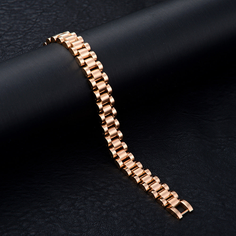 Wholesale 10mm Wide Electroplating Multi -color Stainless Steel Band Bracelet