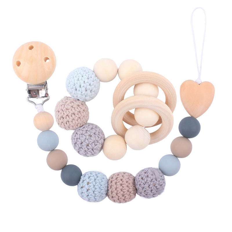 Wholesale DIY Yarn Ball Baby Teether Pacifier Chain