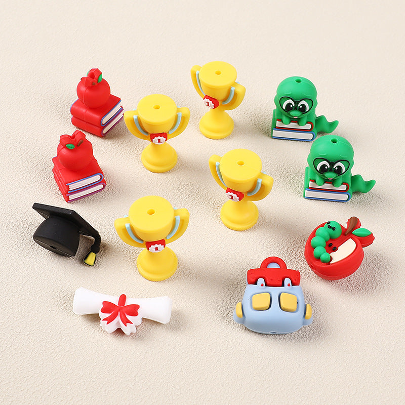 Wholesale 20pcs Trophy apple book 3D Focal Beads