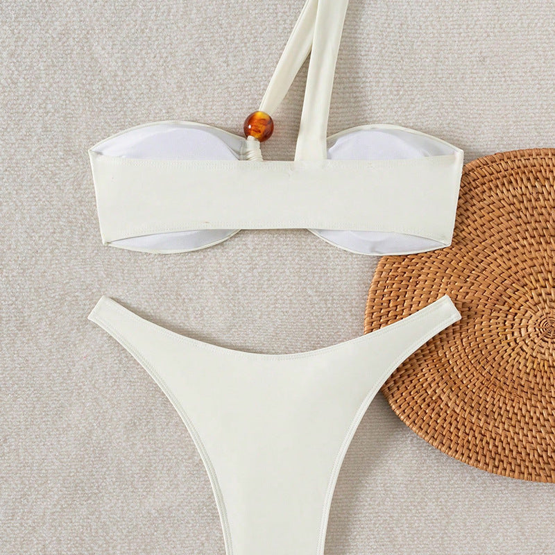 Wholesale Two-piece solid color beach vacation swimsuit