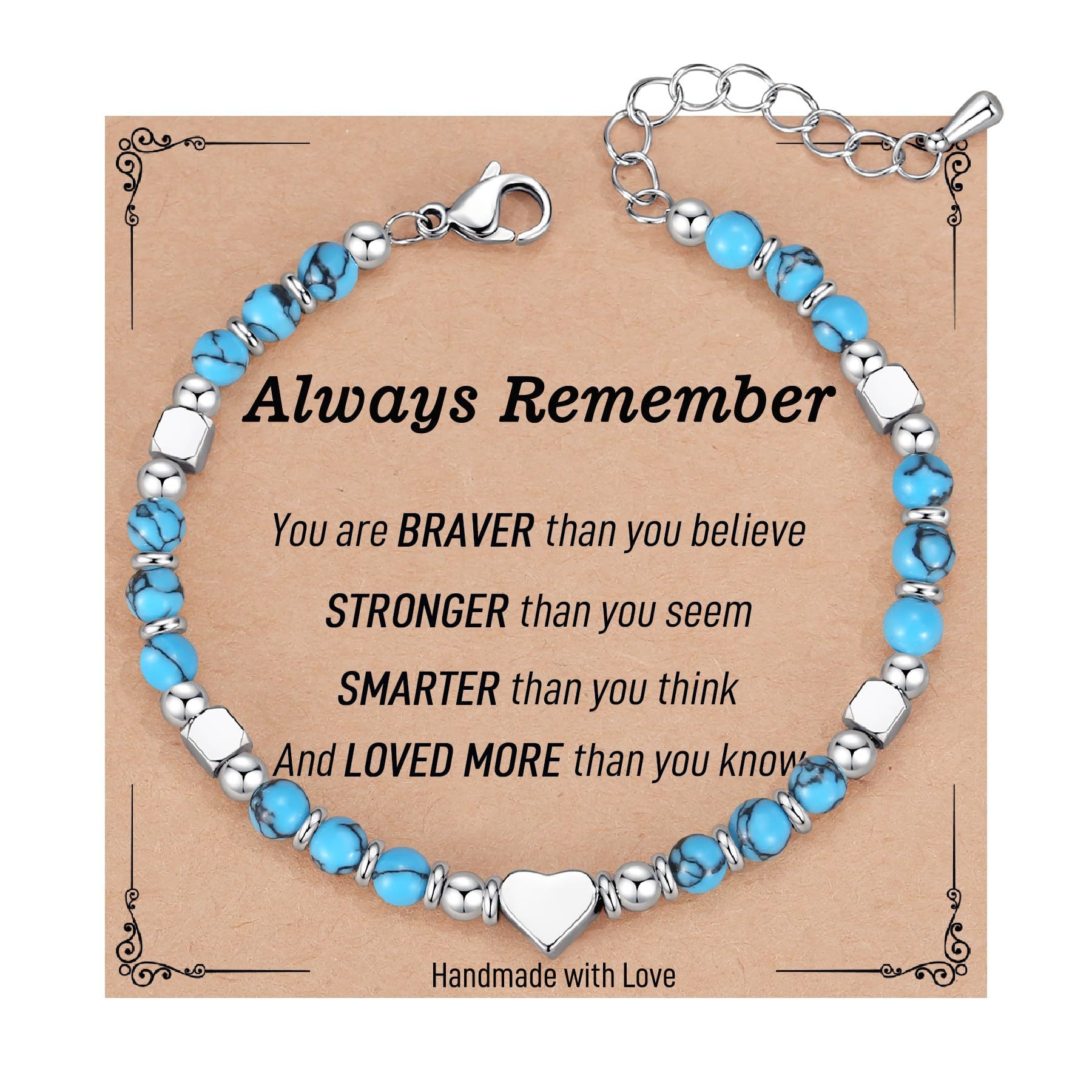 Wholesale  Natural Stone Crystal Peach Heart Colorfuled Beaded Stainless steel Bracelet