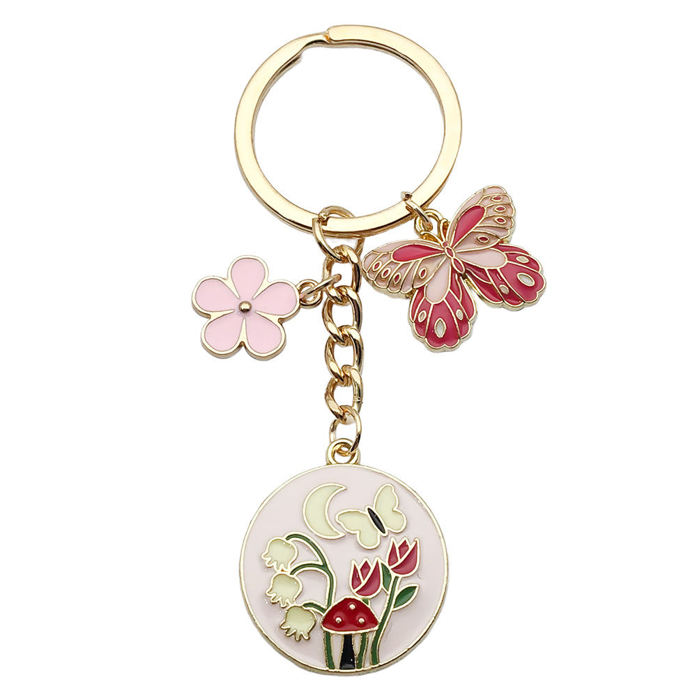Wholesale Colorful butterfly metal keychain