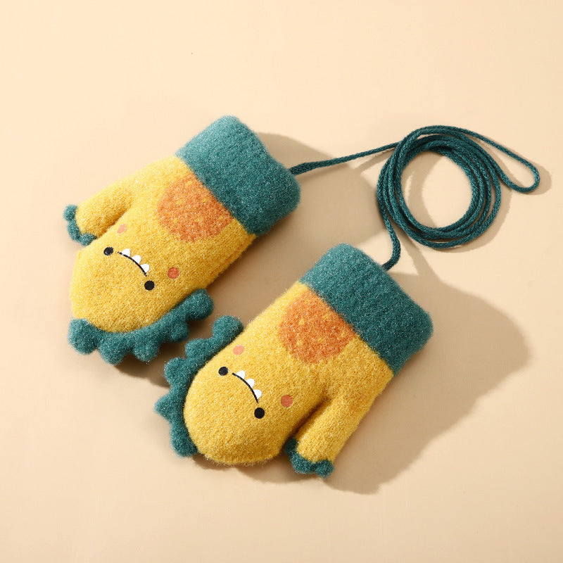 Wholesale Autumn and Winter Cashmere Cartoon Children's Gloves