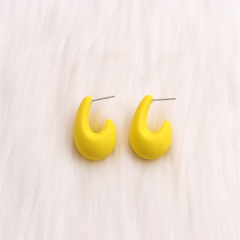 Wholesale Colorful Three-dimensional C-ring Acrylic Earrings