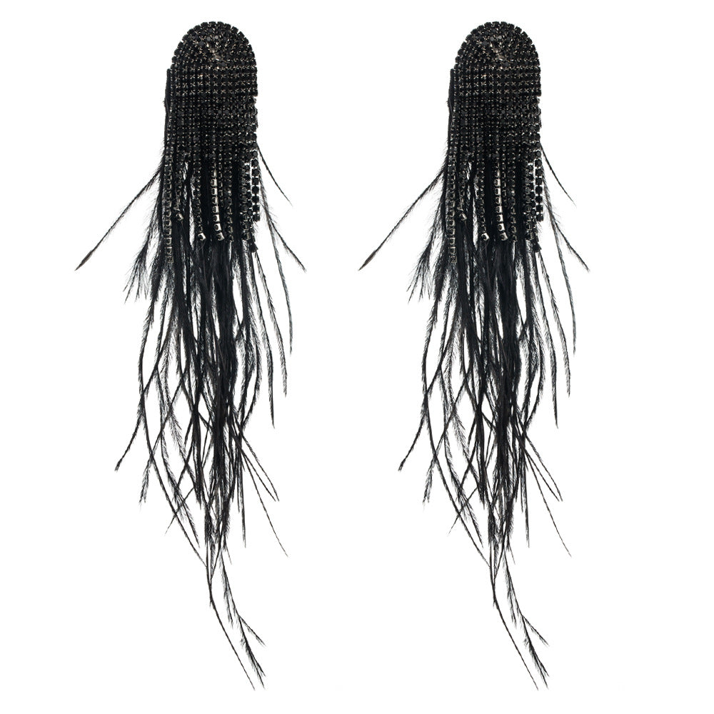 Wholesale Bohemian Style Feather Tassel Alloy Earrings