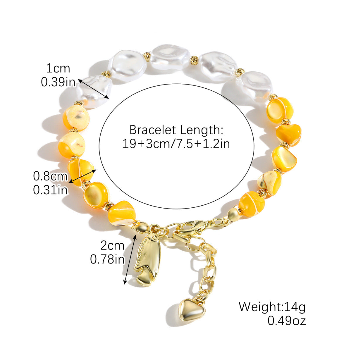 Wholesale Boho Style Pearl White Shell Starfish Pendant Bracelet