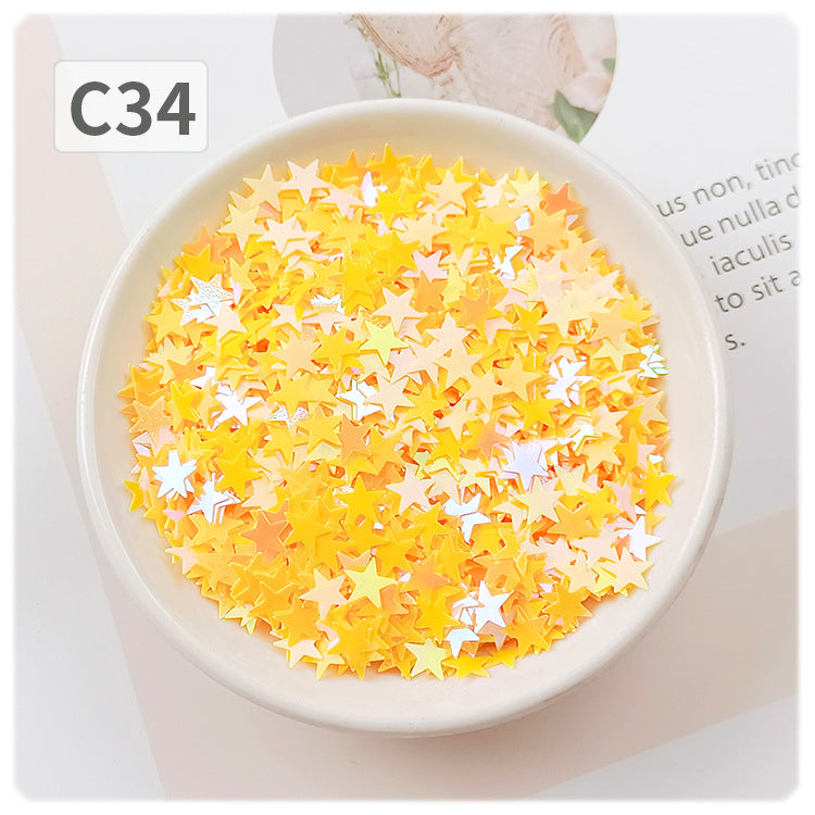 Wholesale DIY oil painting sequins starry sky scattering five-pointed star gold light flat non-porous sheet