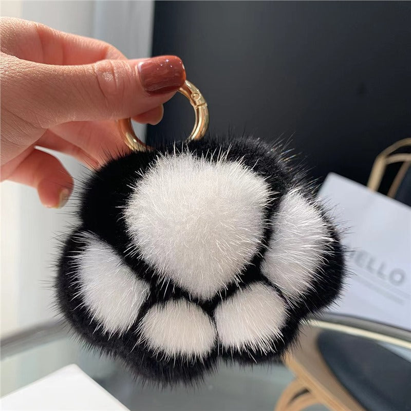 Wholesale 5pcs Paw Plush Pendant Cute Cat Keychain