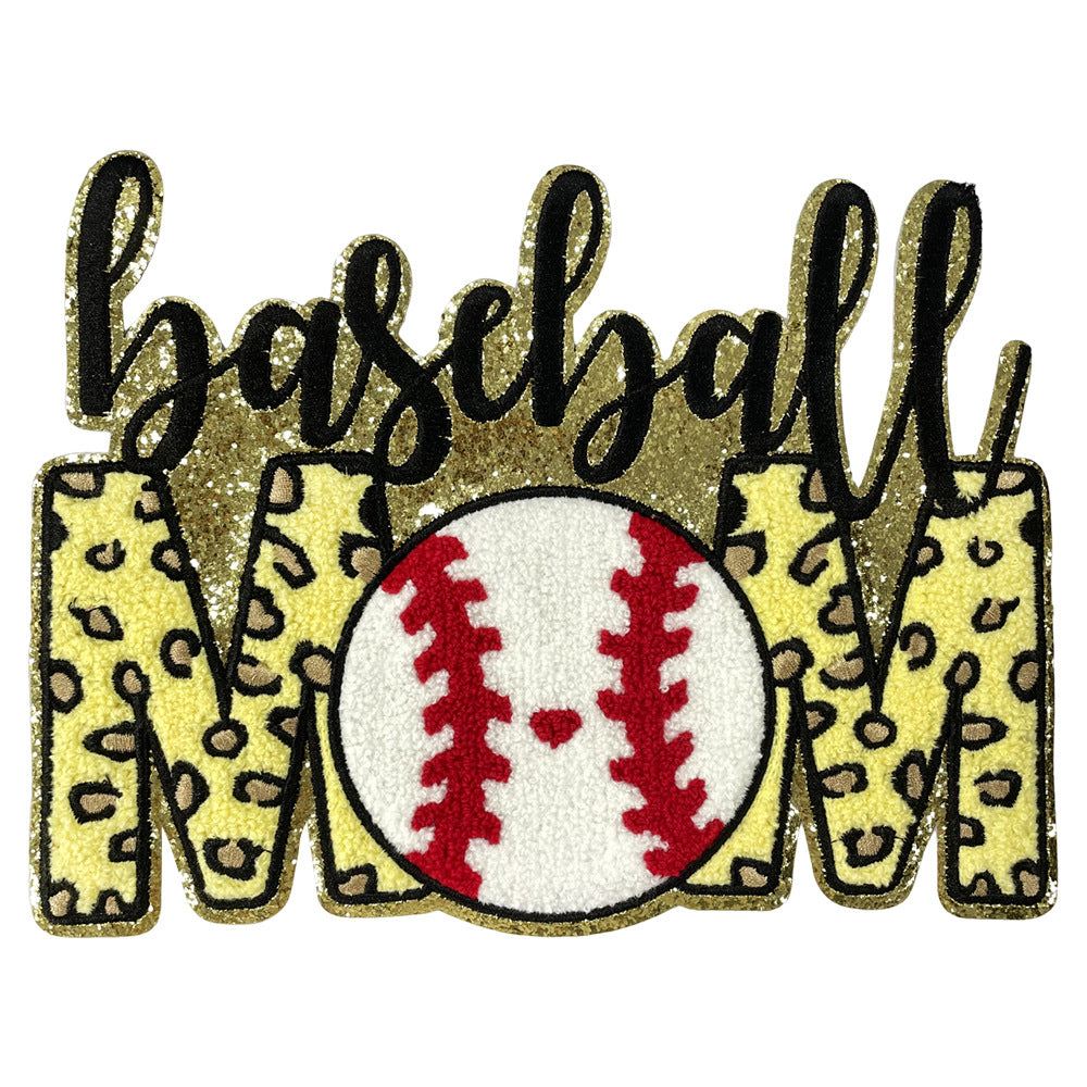 Wholesale Casual Towel Embroidered Sports Mom Patch For Coats Football Soccer Basketball Design DIY Sewing Accessory