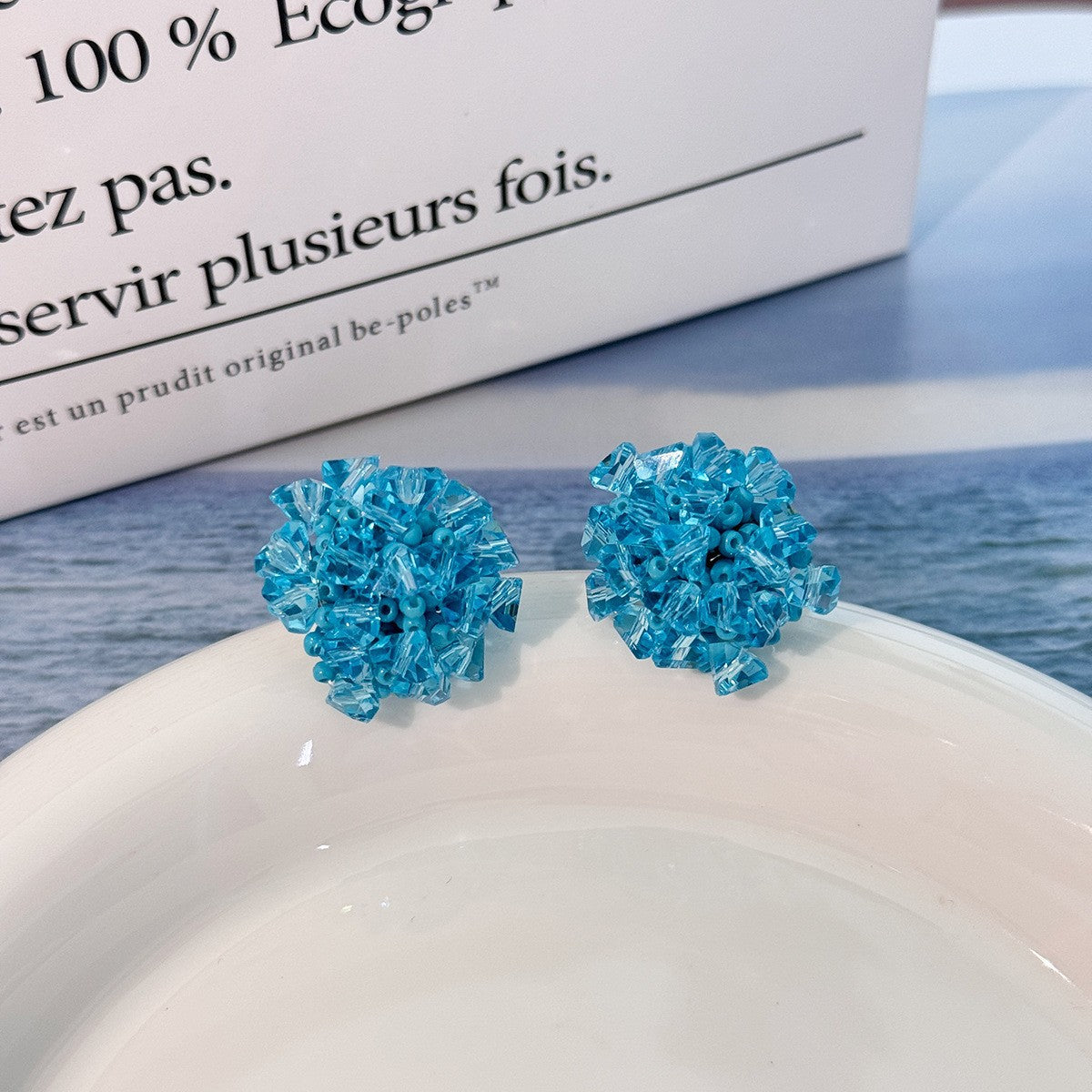 Wholesale Colorful diamond studded silver needle bow Blingbling Earrings