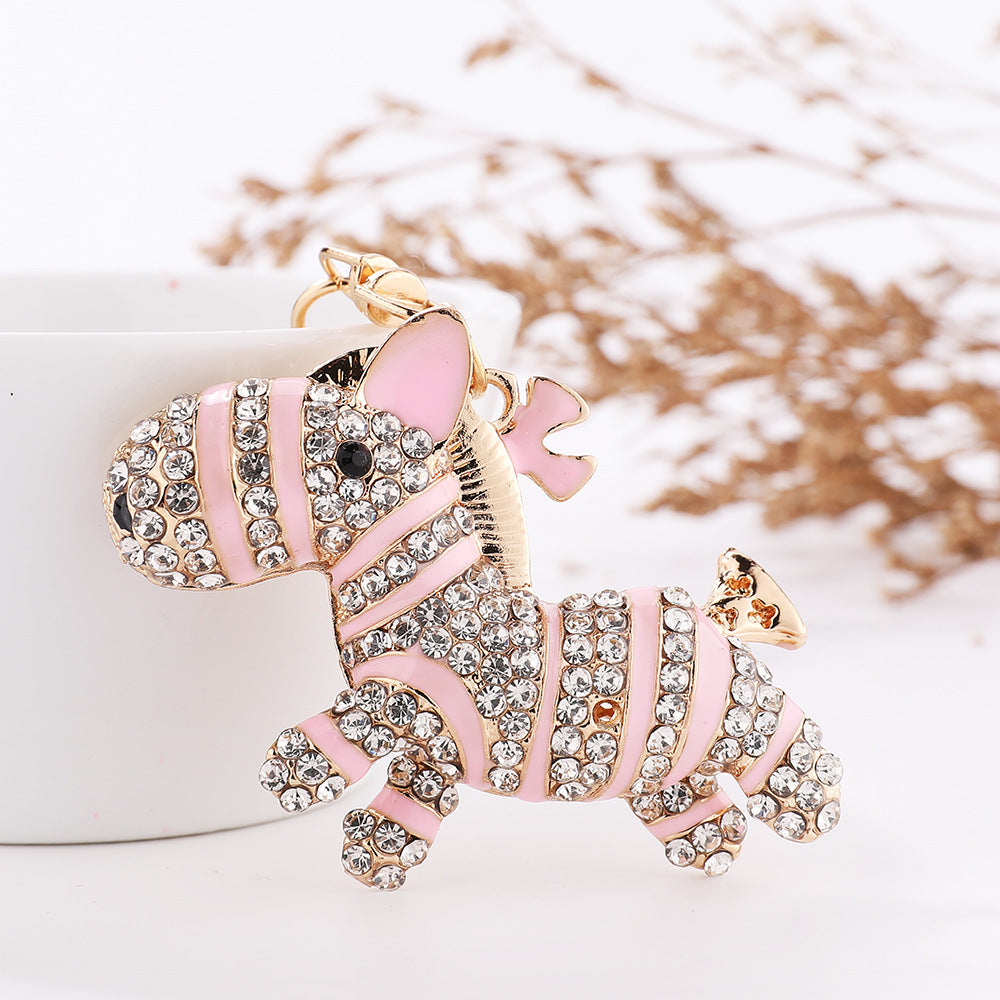 Wholesale Rhinestone Zebra Fully Studded Alloy Keychain