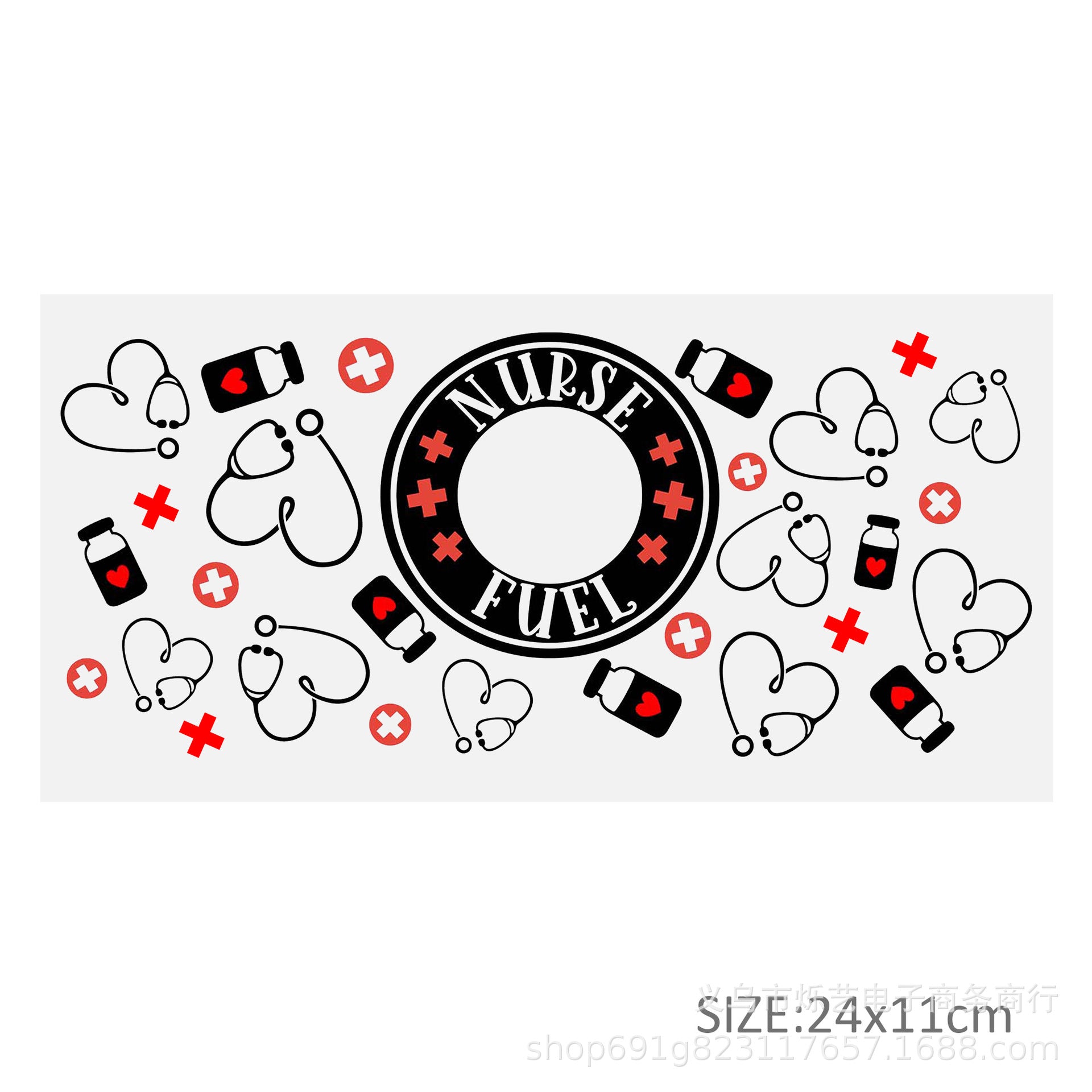 Wholesale 5pcs Nurse Medical Health 16oz Cup UV DTF Wraps