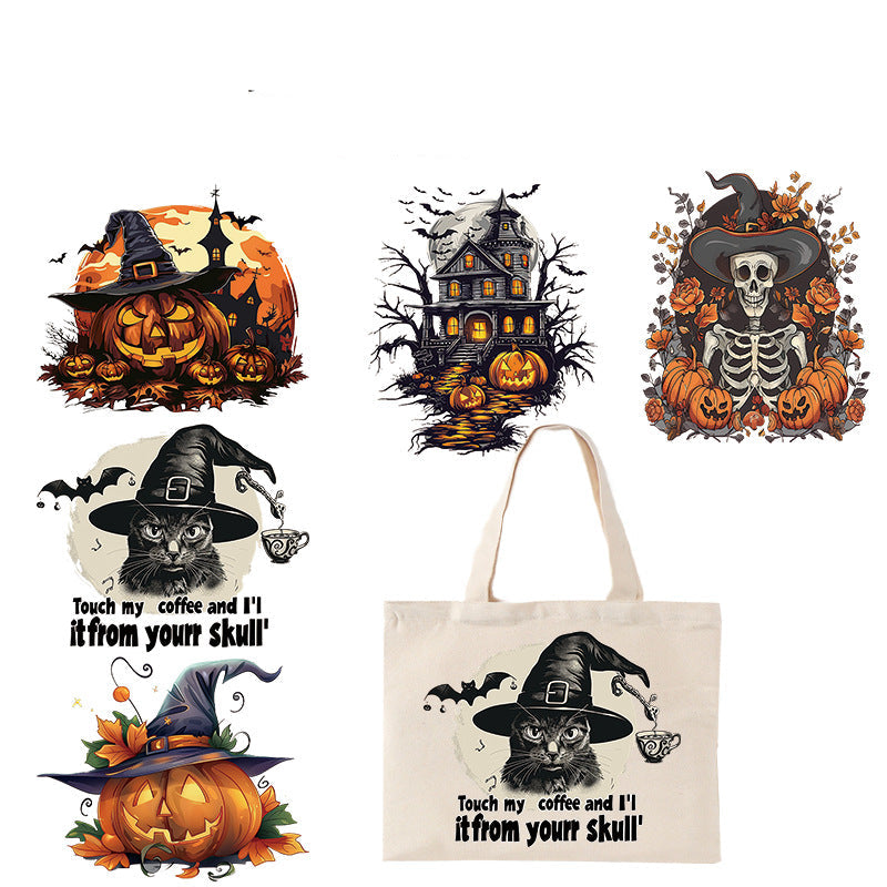 Wholesale Pumpkin Skull Terrifying Halloween UV DTF Ready to Press Transfers Wraps