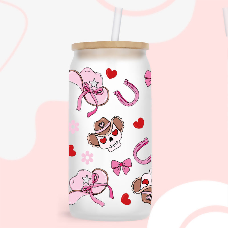 Wholesale Western style rooster boots cowboy hat 16oz Cup UV DTF Wraps