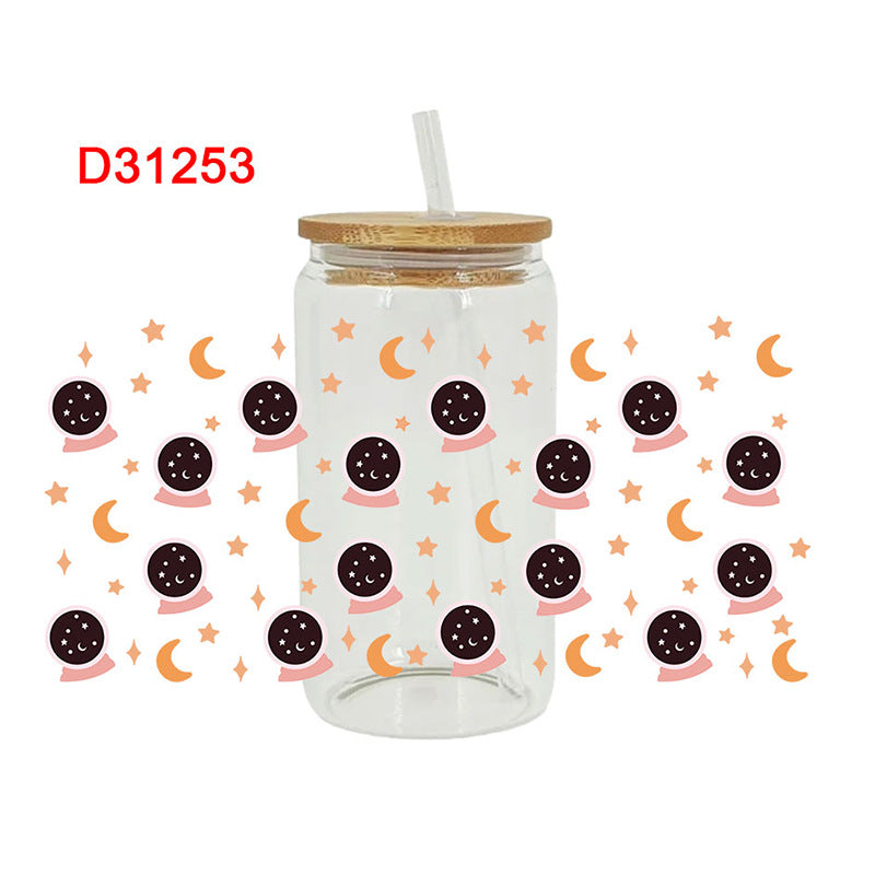 Wholesale Colorful Sun Moon Planet 16oz Cup UV DTF Wraps