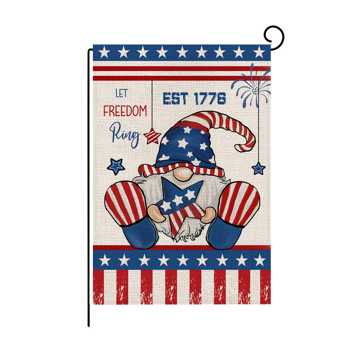 Wholesale Double Sided Garden Flag American Independence Day Linen Print Outdoor Courtyard Decoration Small Flag