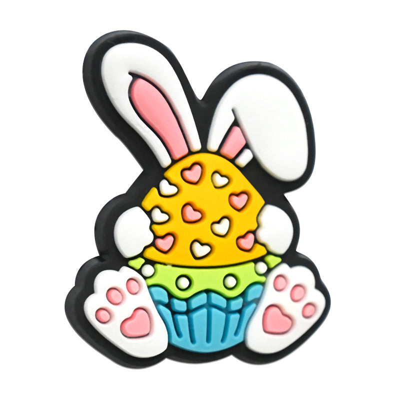 Wholesale  Random 100pcs/pack  Cute cartoon rabbit through-hole beads