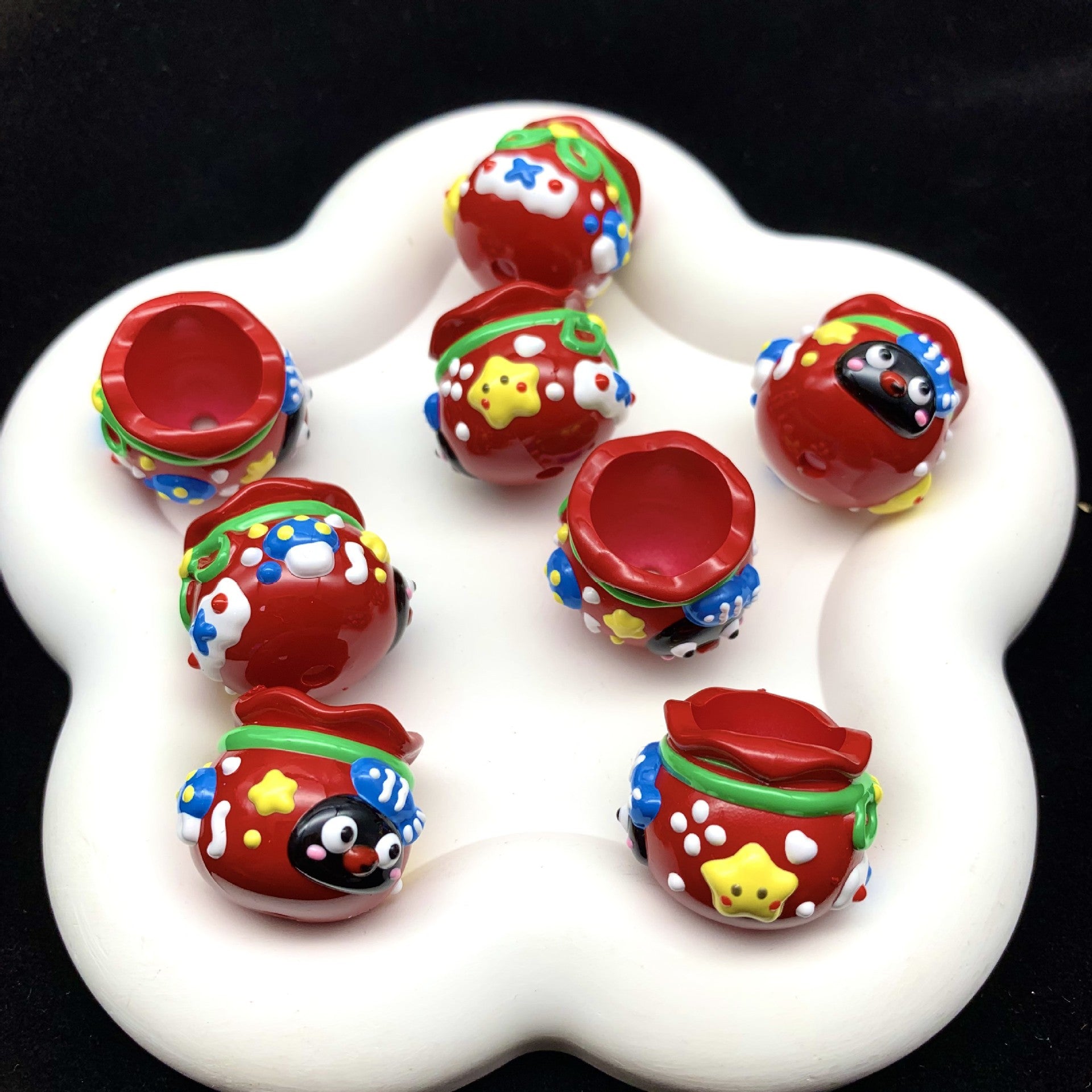 Wholesale 10pcs Red lucky bag bead  Acrylic Beads