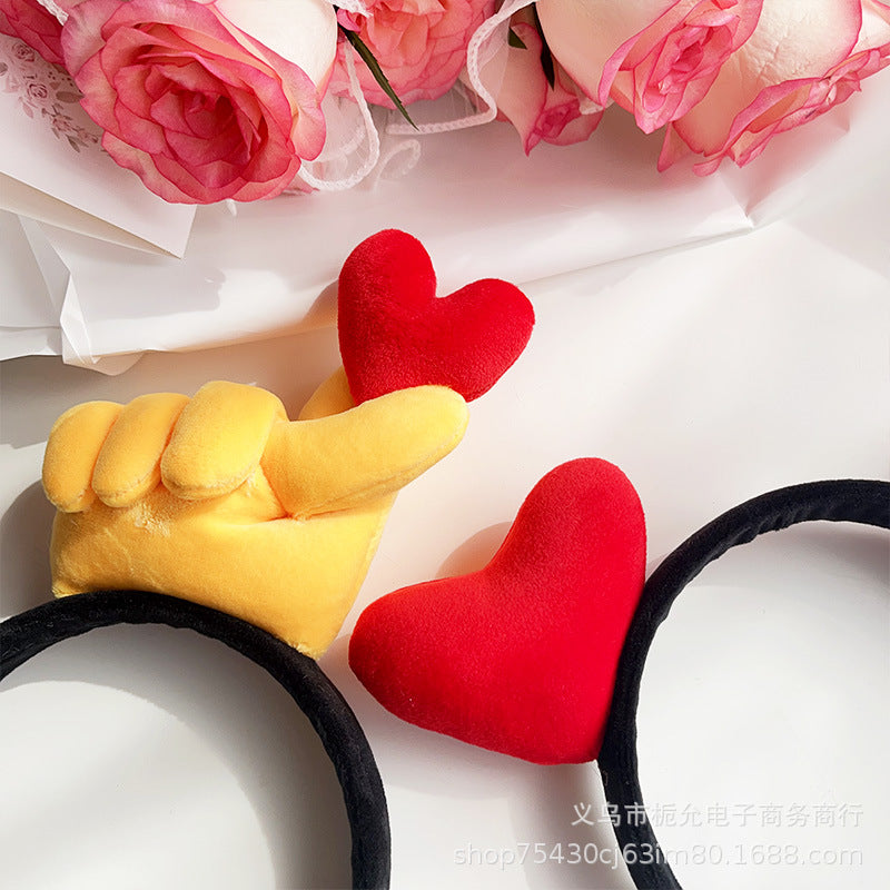 Wholesale Valentine's Day Love Fabric Hair Hoops