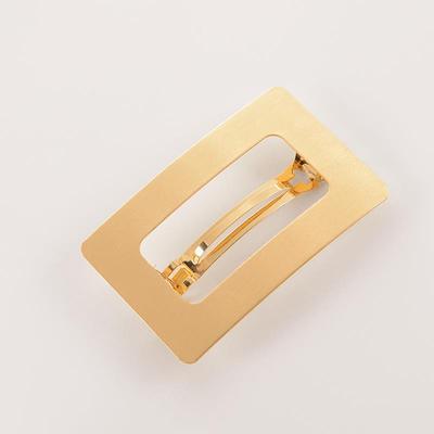 Wholesale Joker geometric metal brushed hair clip Amazon Minimalist cold wind back head ponytail spring clip