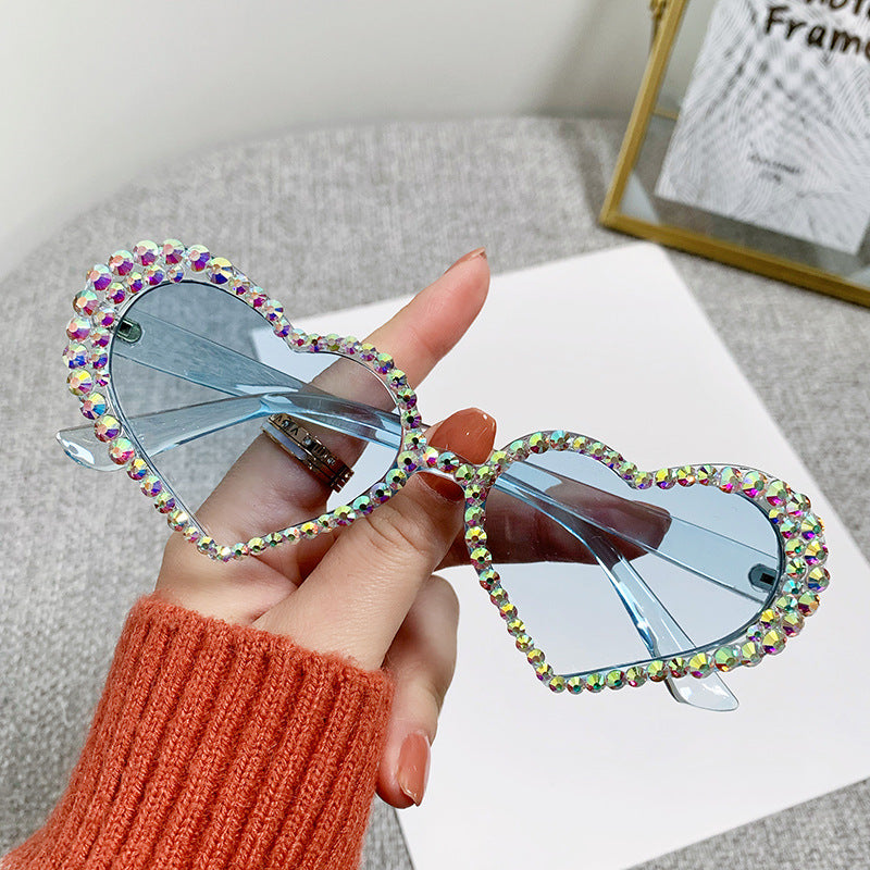 Wholesale Rhinestone Love PC Sunglasses