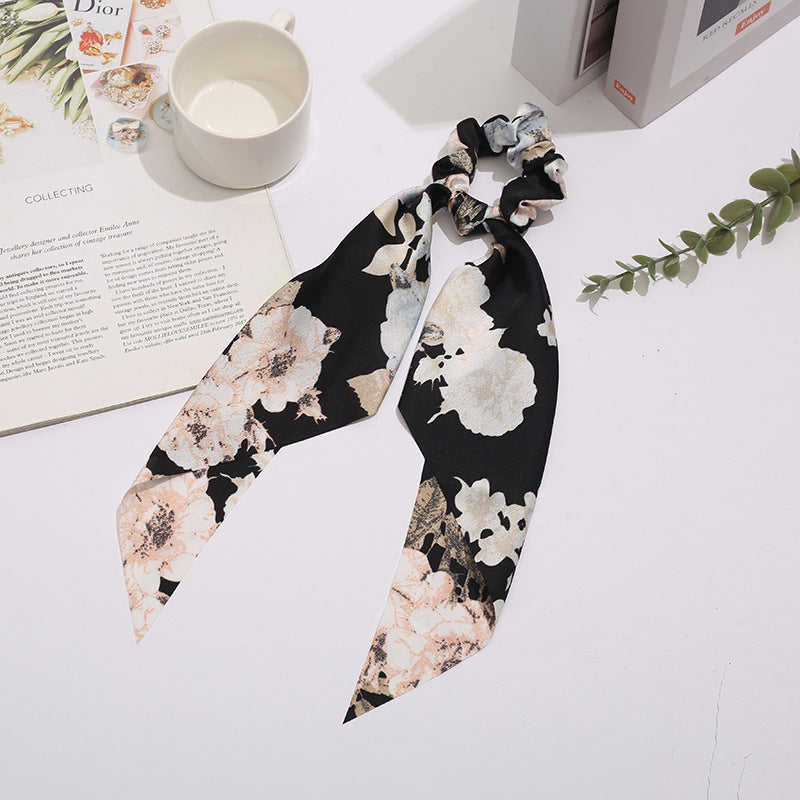 Wholesale Printed Triangular Ribbon Fabric Hair Scrunchies