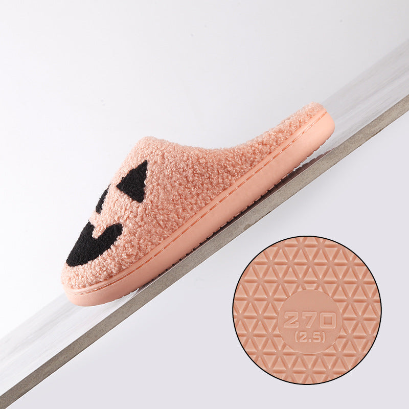 Wholesale New Halloween Pumpkin Cartoon Thick Anti-slip Cute Winter Cotton Slippers