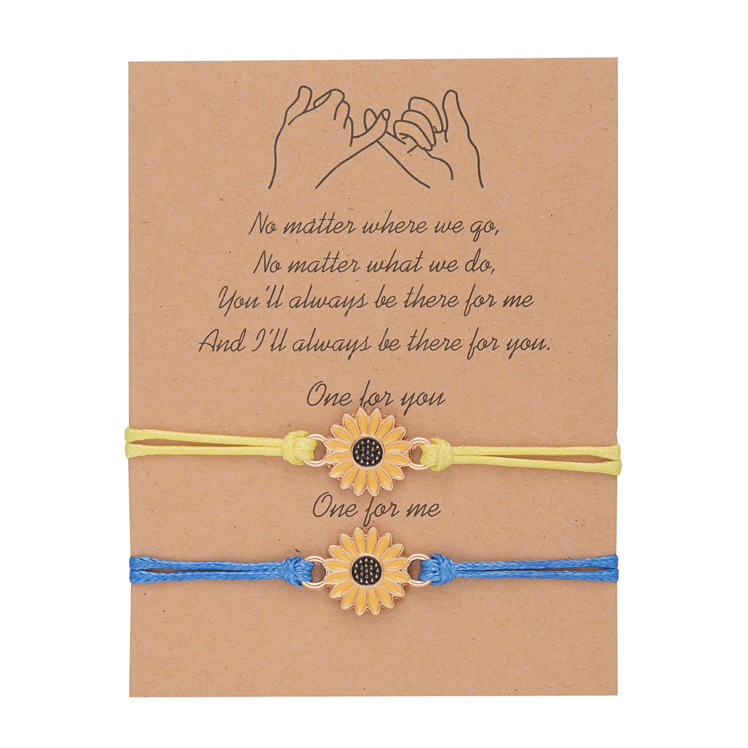 Wholesale  Sun Flower Paper Card Friendship Bracelet