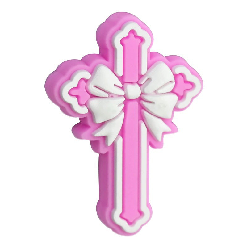 Wholesale Random 100pcs Colorful Bow Cross Focal Beads