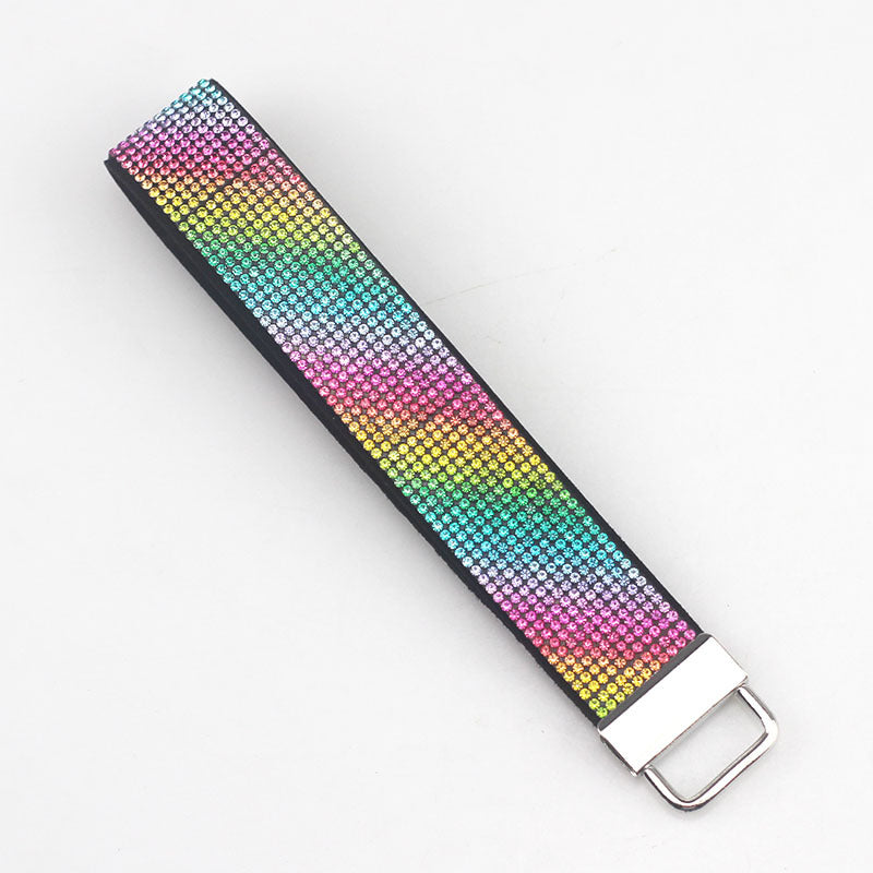 Llavero de cuero de pulsera de diamantes al por mayor