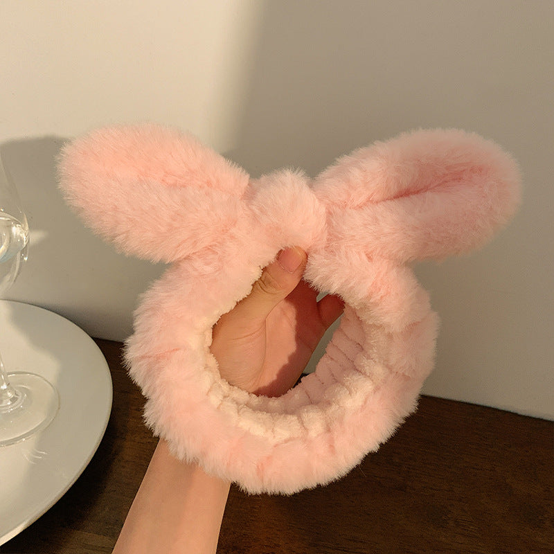 Wholesale Cartoon plush rabbit ears headband with bowknot