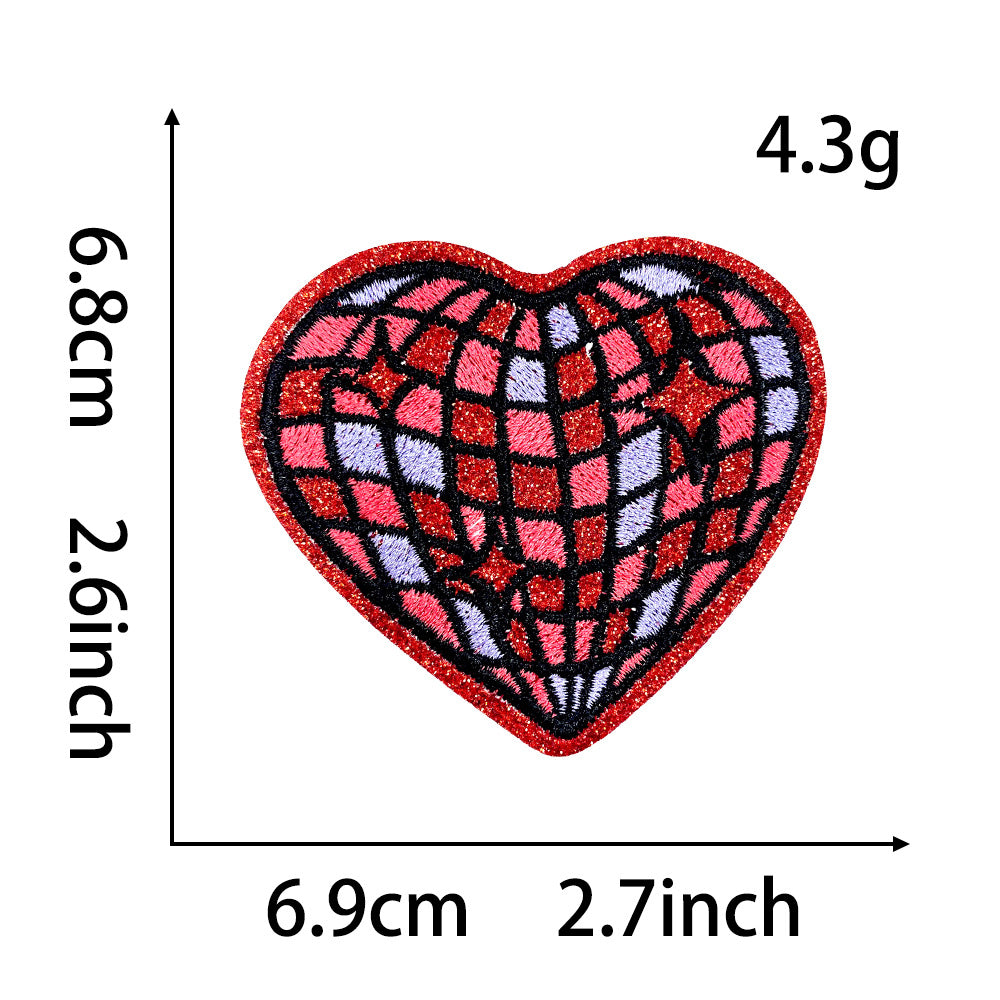 Wholesale Polyester Embroidered Iron On Patch Valentine Hearts Cherries Bow XOXO Everyday Use For Coats Bags
