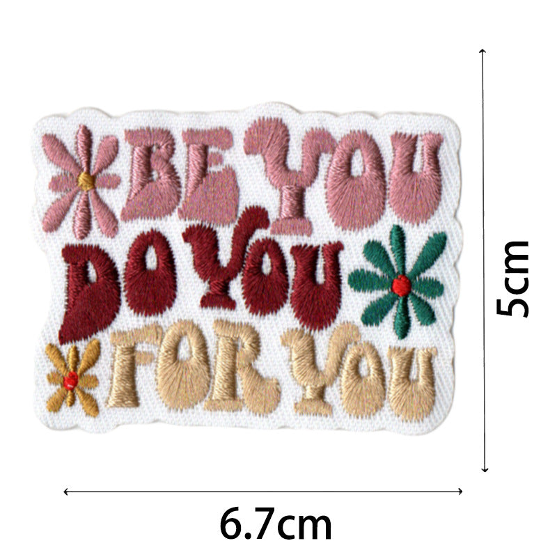Wholesale Bohemian-inspired text with floral design DIY Patches