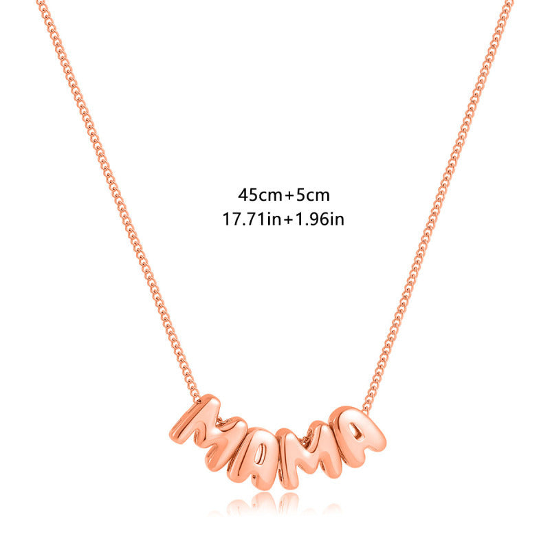 Wholesale Stainless Steel Rose Gold Plated Mother's Day DIY Letter Necklace
