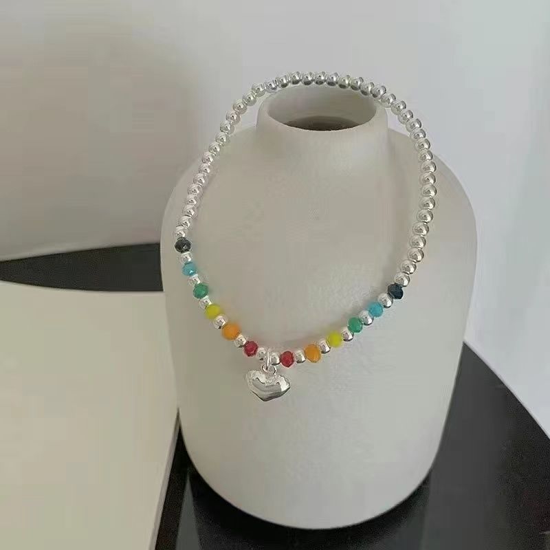 Wholesale Smiley Rainbow Bear Heart Beaded Bracelet