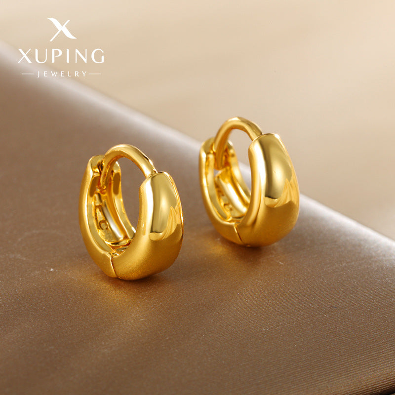 Wholesale Premium Light Luxury Plated Gold Face Earrings